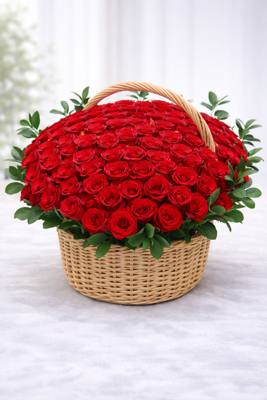 101 Red Roses Basket